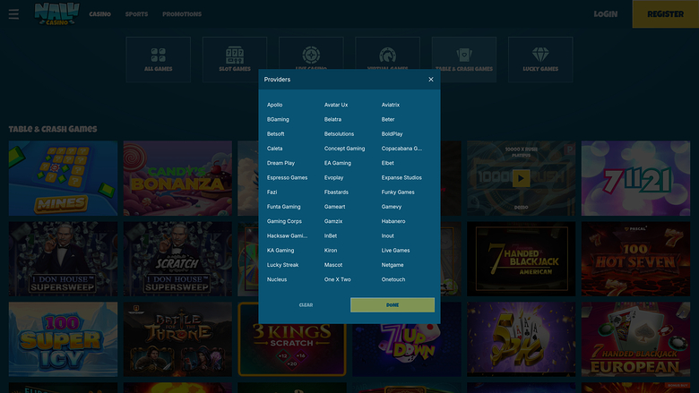 Nalu Casino — Games by studio