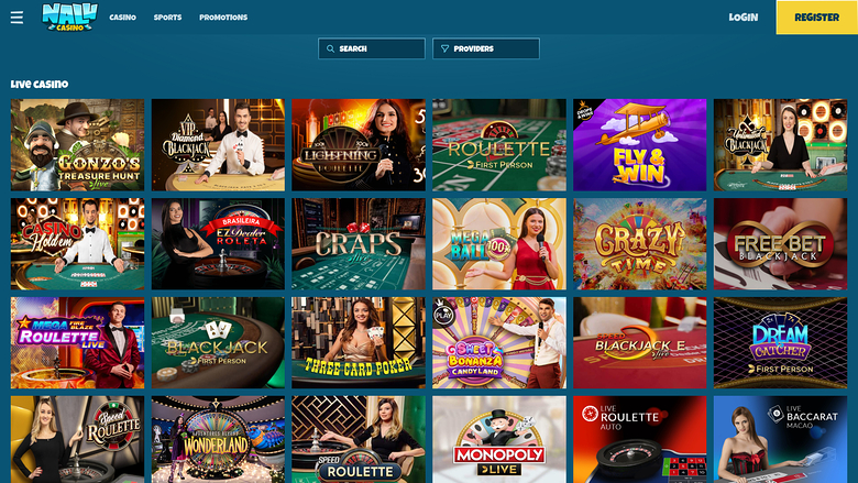 Nalu Casino — Live dealer lobby