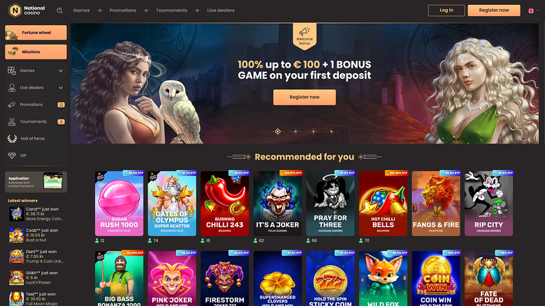 Nolimitbet casino lobby showing a welcome bonus hero banner and a Recommended for you row of game tiles.
