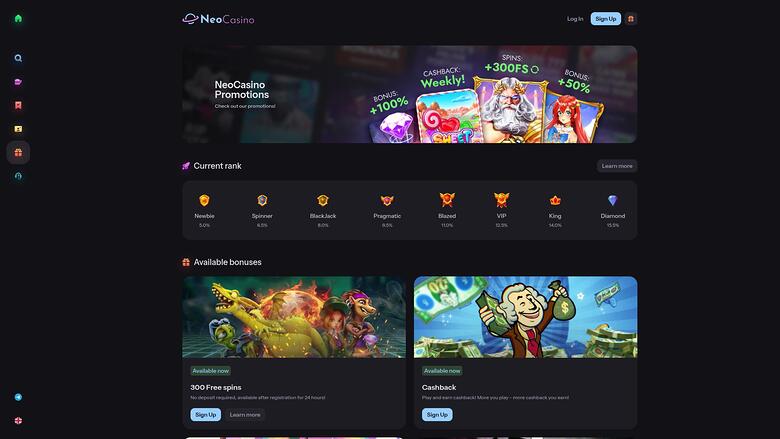 NeoCasino — Promotions page