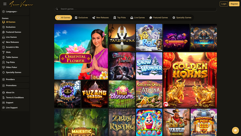 NewVegas Casino — Games lobby