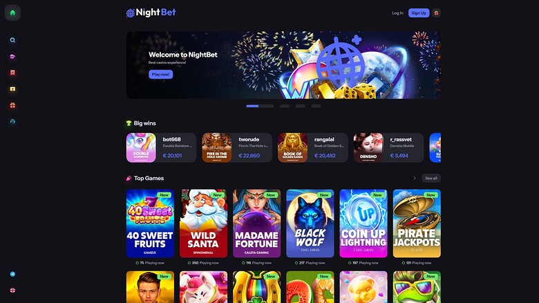 NightBet Casino — Homepage