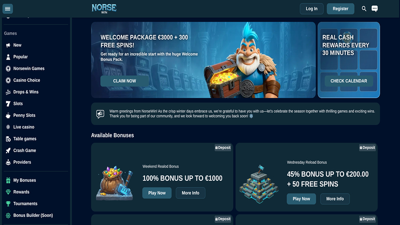 Norsewin Casino — Promotions page