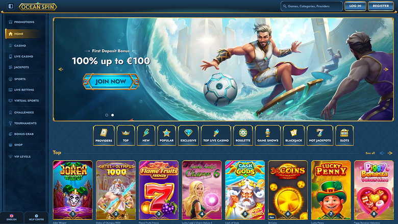 Oceanspin Casino — Homepage