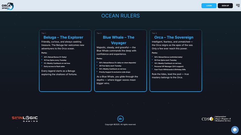 Orca Spins Casino — VIP section