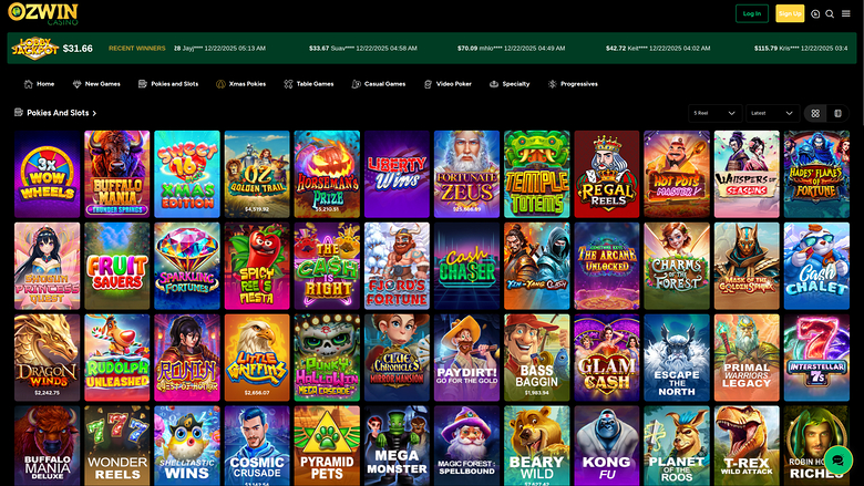 Ozwin Casino — Games lobby