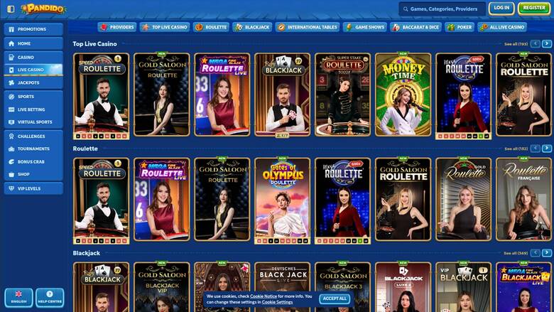 Pandido Casino — Live