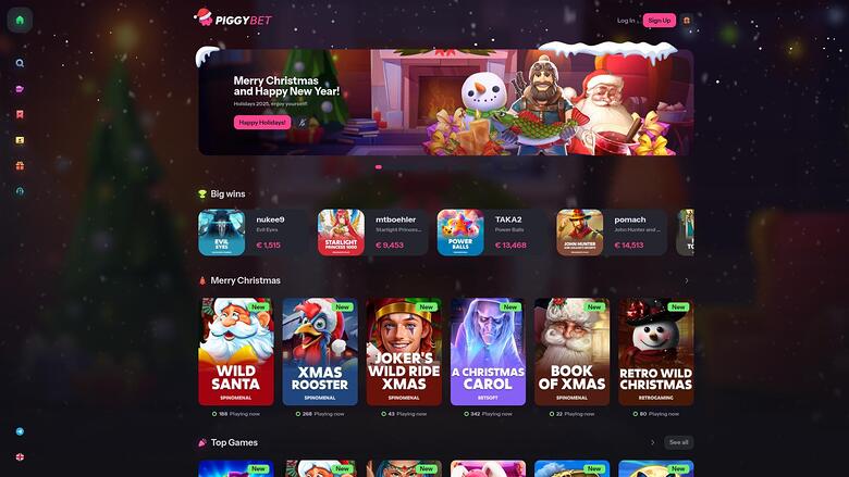 PiggyBet Casino — Homepage