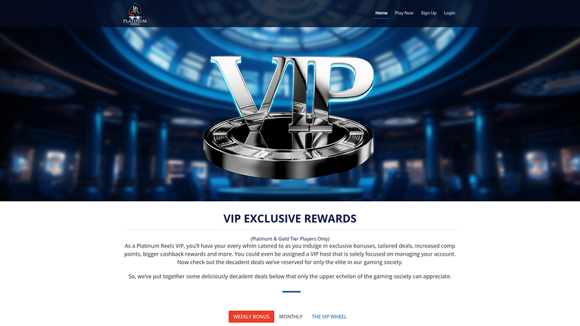 Platinum Reels Casino — VIP section