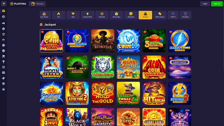 Playfina Casino — Jackpot games