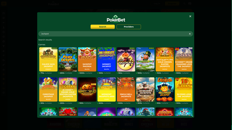 PokerBet Casino — Jackpot games