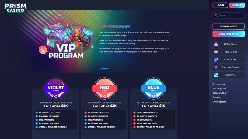 Prism Casino — VIP section