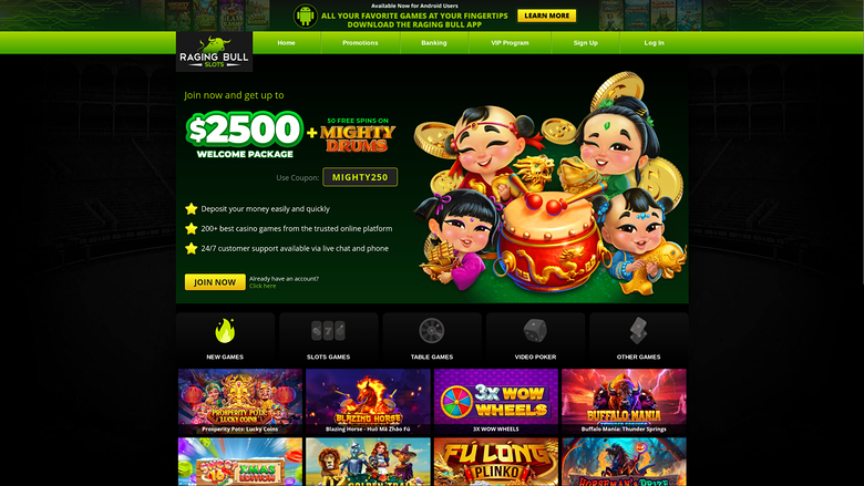 Raging Bull Casino — Homepage