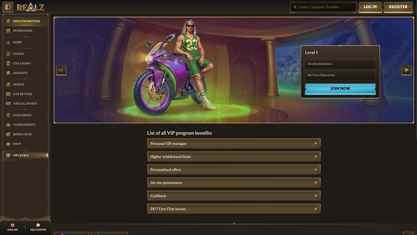Realz Casino — VIP section
