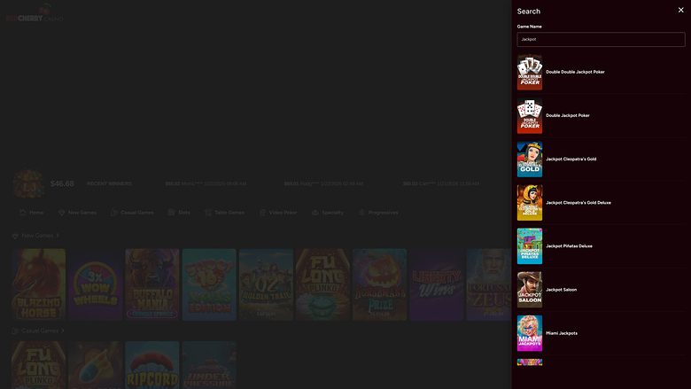 Red Cherry Casino — Jackpot games