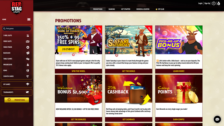 Red Stag Casino — Promotions page