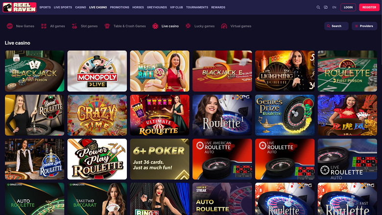 ReelRaven Casino — Livedealer