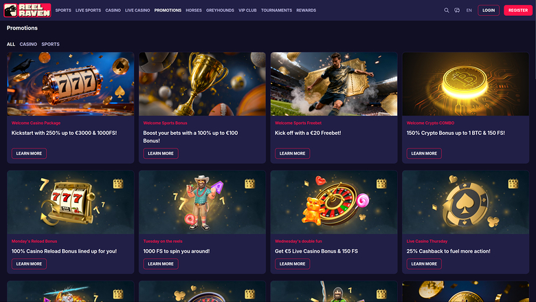 ReelRaven Casino — Promotions page