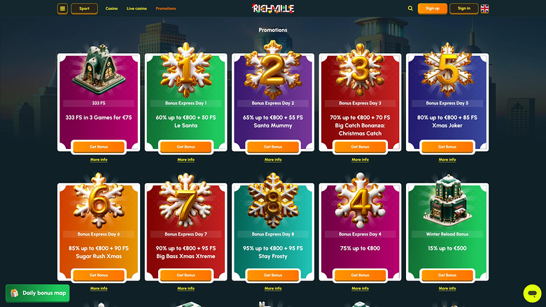 Richville Casino — Promotions page