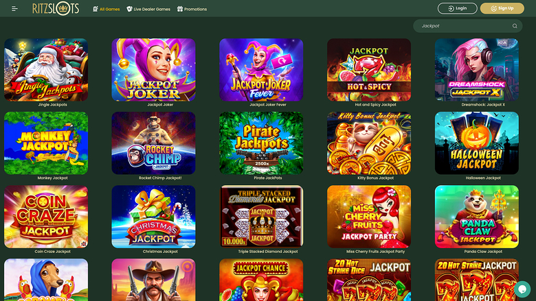 Ritz Slots Casino — Jackpot games