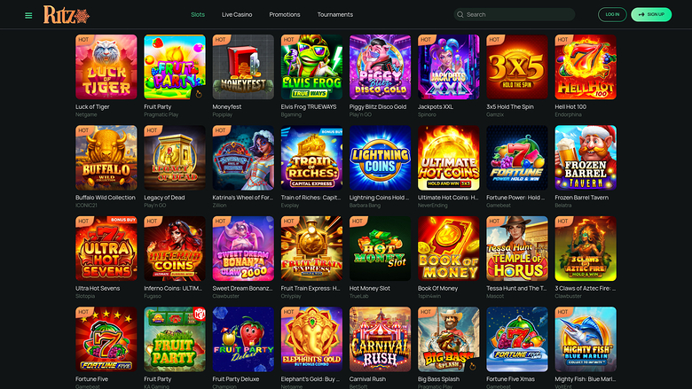 Ritzo Casino — Games lobby