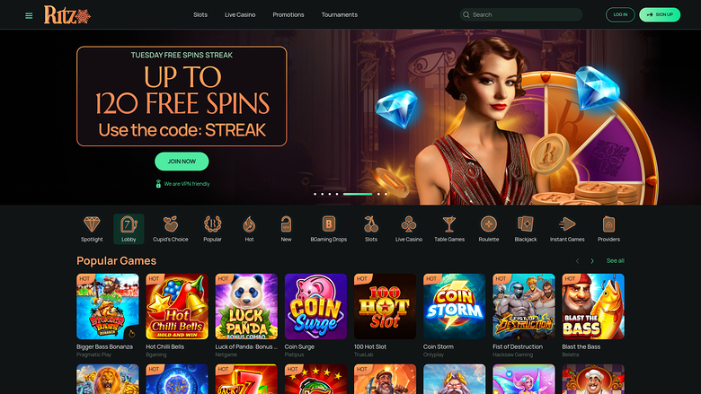 Ritzo Casino — Homepage