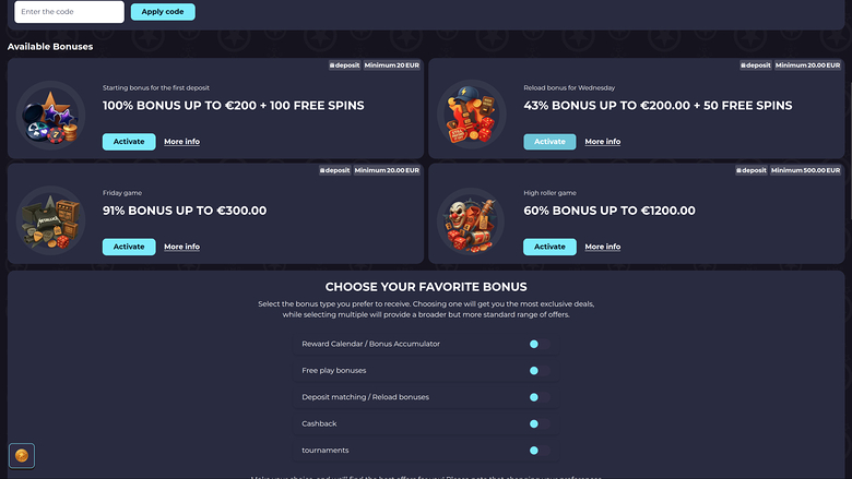RockstarWin Casino — Promotions page