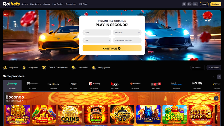 Roibets Casino — Homepage