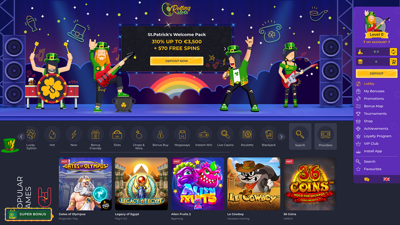 RollingSlots Casino — Homepage
