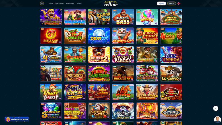 Rollino — Games lobby