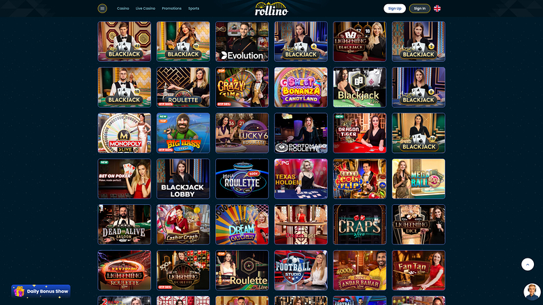 Rollino — Live dealer lobby