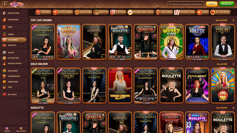 Roostino Casino — Livedealer