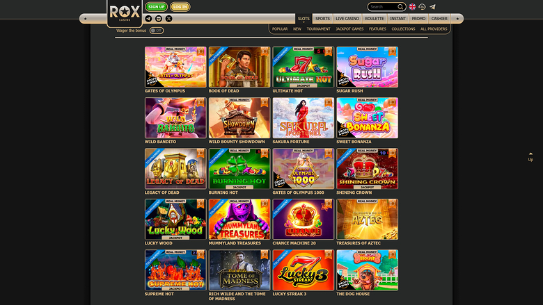 Rox Casino — Games lobby