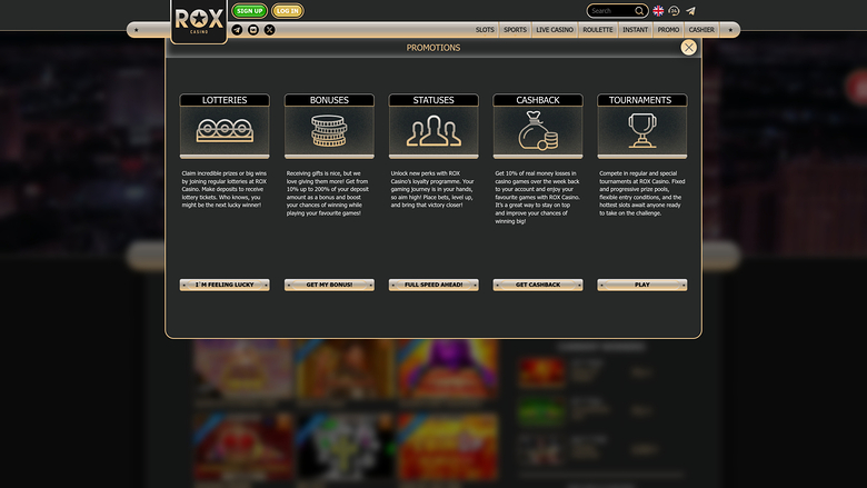 Rox Casino — Promotions page
