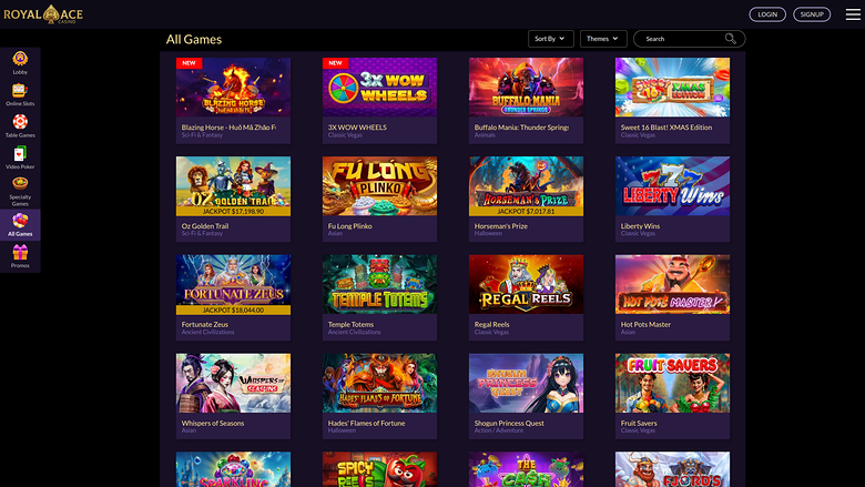 Royal Ace Casino — Games lobby