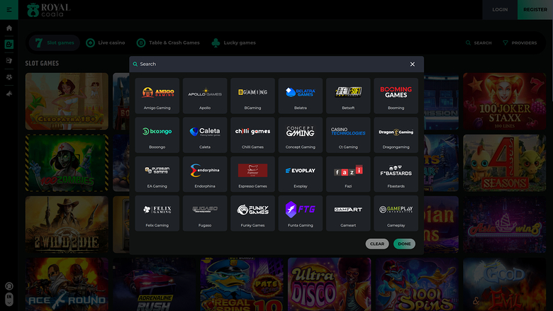 Royal Coala Casino — Games by studio