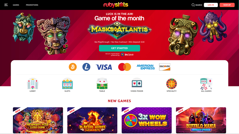 Ruby Slots Casino — Homepage