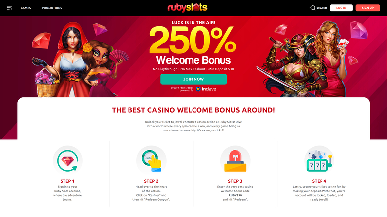 Ruby Slots Casino — Promotions page