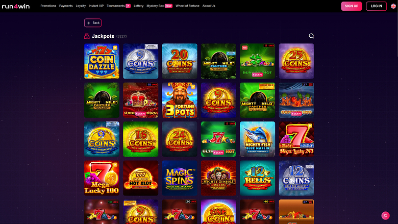 Run4Win Casino — Jackpot games