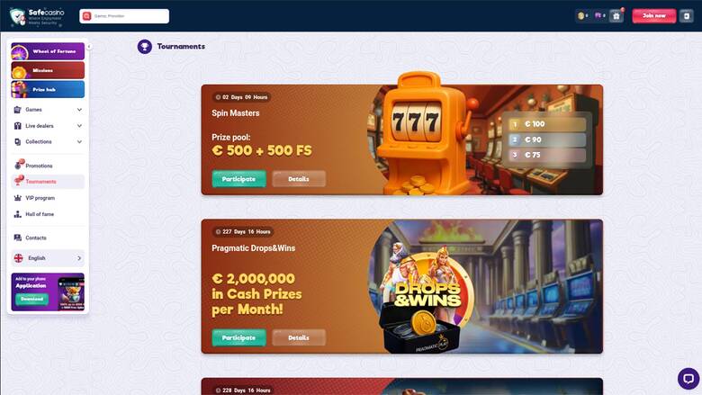 SafeCasino — Tournaments