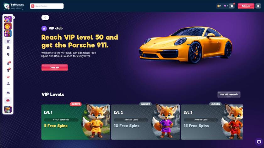 SafeCasino — VIP section