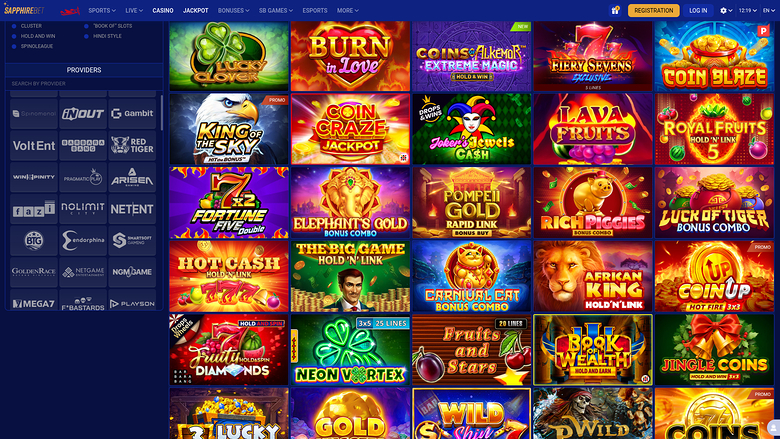 SapphireBet Casino — Jackpot games