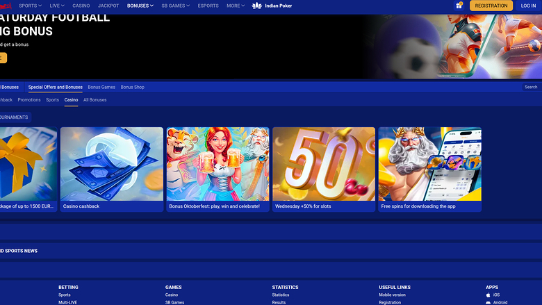 SapphireBet Casino — Promotions page