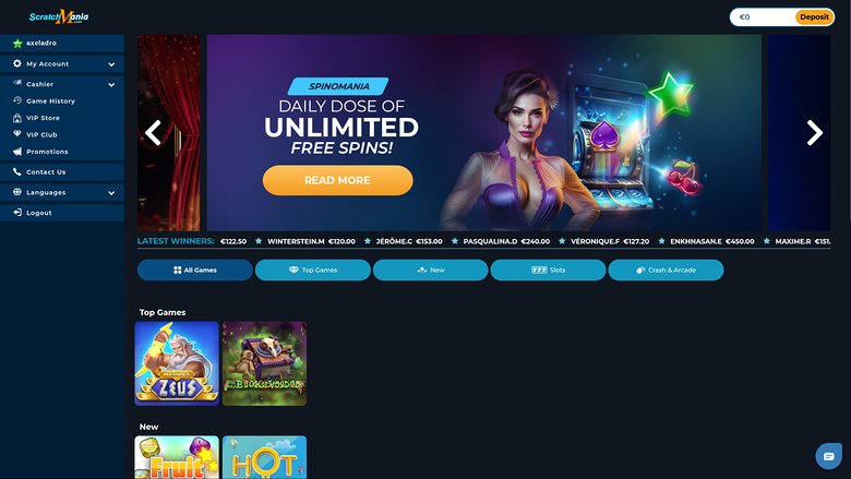 ScratchMania Casino — Homepage