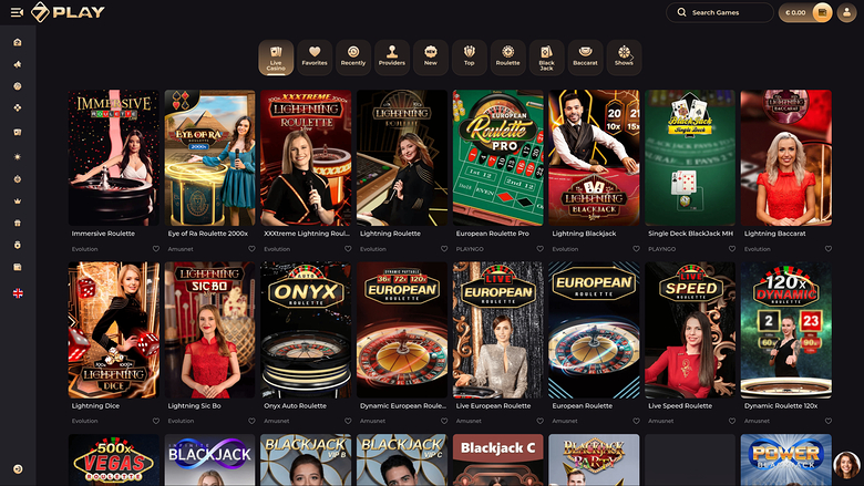 Sevenplay Casino — Live dealer lobby
