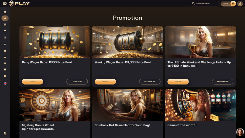 Sevenplay Casino — Promotions page