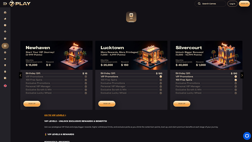 Sevenplay Casino — VIP section