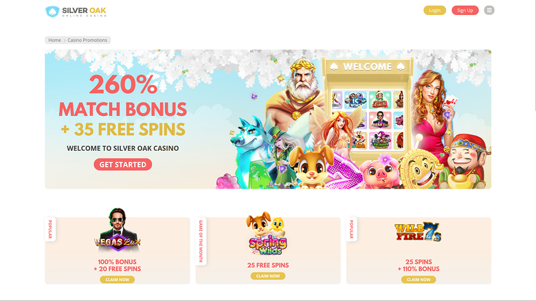 Silver Oak Casino — Promotions page