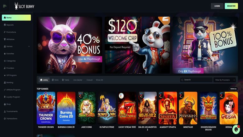 Slot Bunny Casino — Homepage