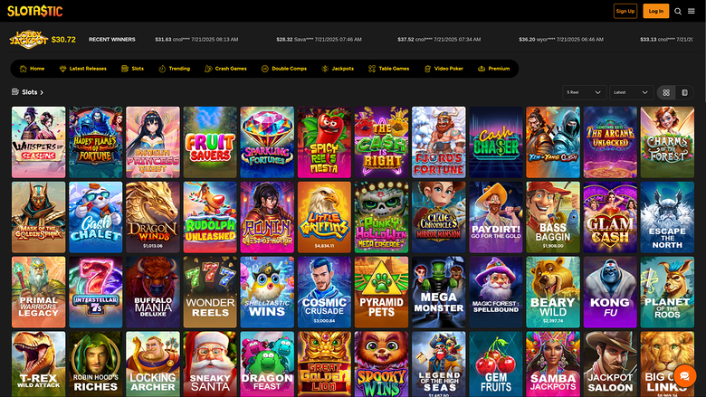 Slotastic Casino — Games lobby